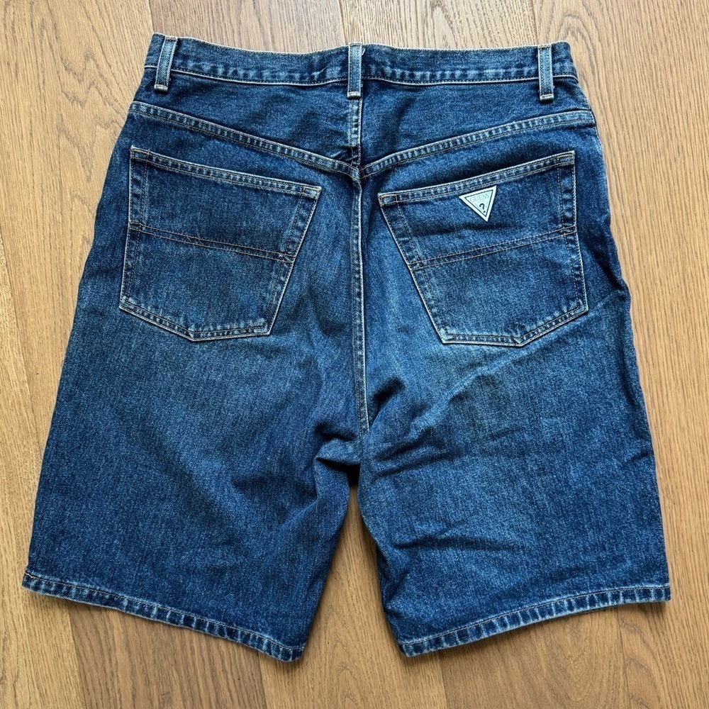 Guess Vintage 90s Men’s Denim Jorts Jean Shorts - Size 33 - Medium Blue - EUC